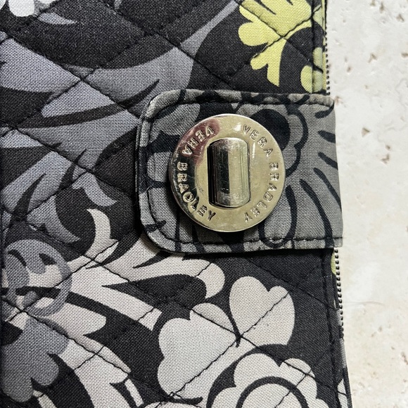 Vera Bradley Black Gray Yellow Wallet - Picture 2 of 8